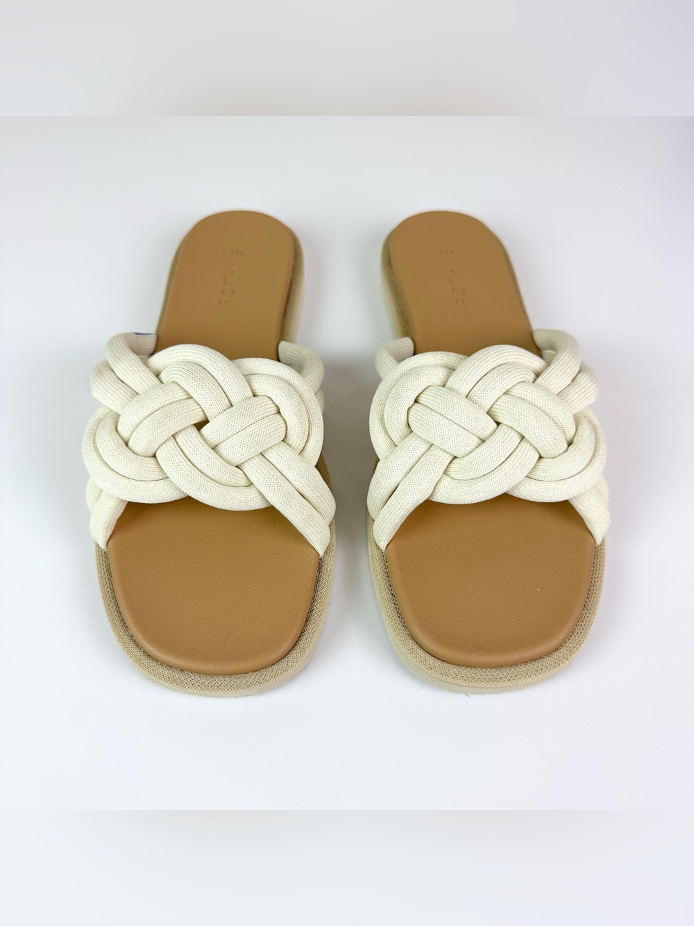 Rothy's The Summer Sandals White Sand Braided Knotted Slides Size 11 - Picture 6 of 11